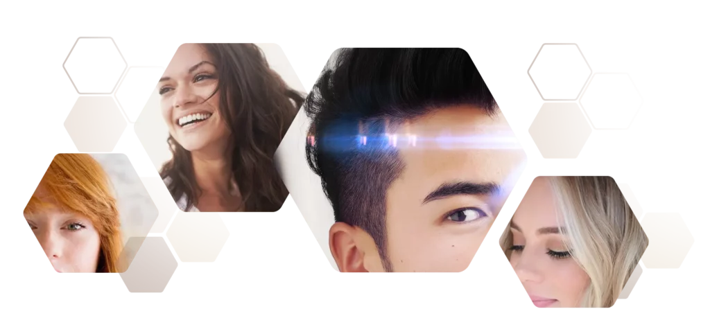 Collage Fotos Haut und Haarfarbe